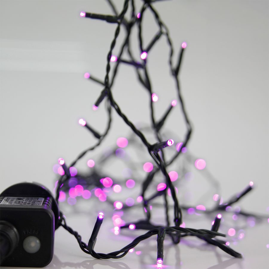 XMAS ΛΑΜΠΑΚΙ ΣΕΙΡΑ 240 LED 3mm 31V ΜΕΤΑΣΧΗΜΑΤΙΣΤΗ ΜΕ 8 ΠΡΟΓΡΑΜΜΑΤΑ & ΜΝΗΜΗ ΠΡΑΣΙΝΟ PVC ΚΑΛΩΔΙΟ ΜΩΒ LED ΑΝΑ 5cm ΠΑΡΟΧΗ 3m ΙΡ44 Eurolamp 600-13297
