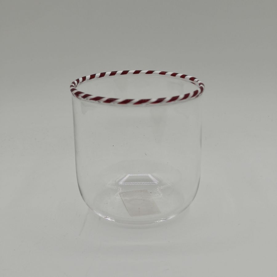 ΓΥΑΛΙΝΟ ΠΟΤΗΡΙ ΜΕ CANDY ΣΧΕΔΙΟ ΣΕΤ 2ΤΜΧ 8x8x8cm Eurolamp 600-48859