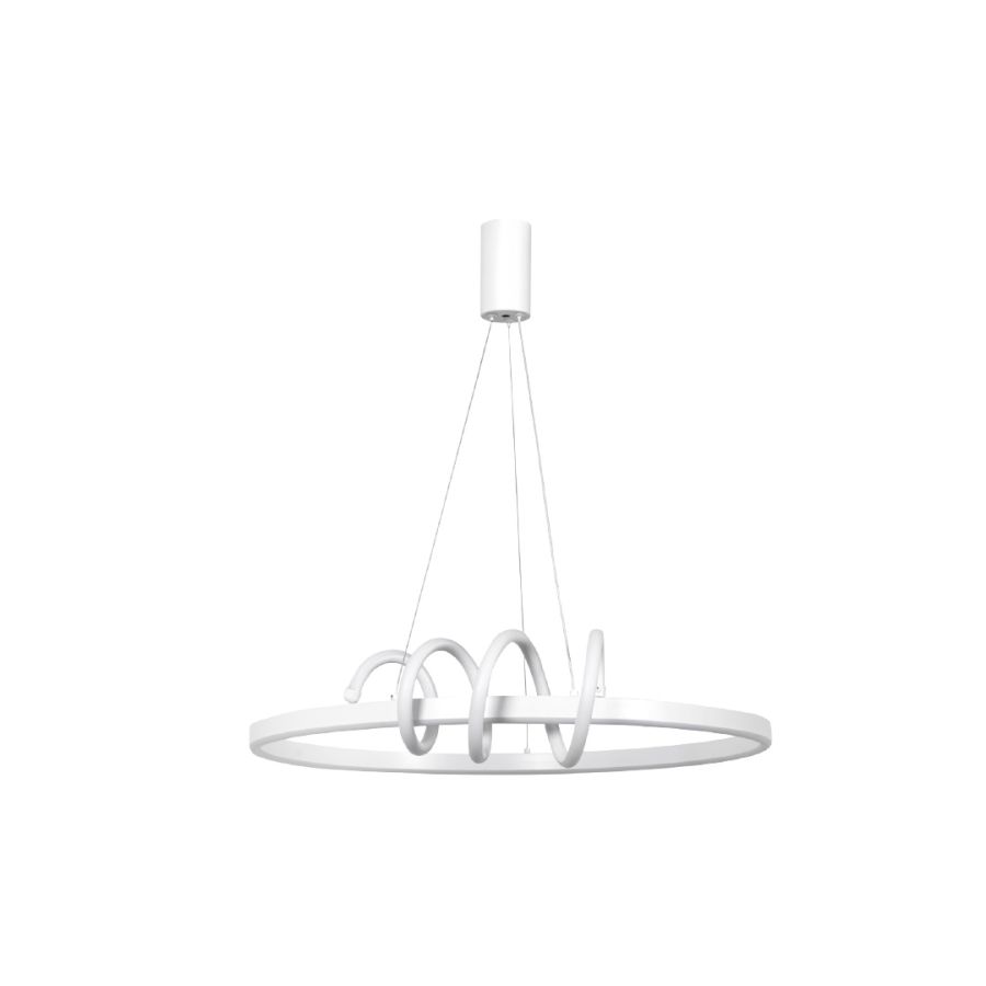 InLight Κρεμαστό φωτιστικό LED 44W 3CCT by switch on base σε λευκό χρώμα D:60cm 6076-WH