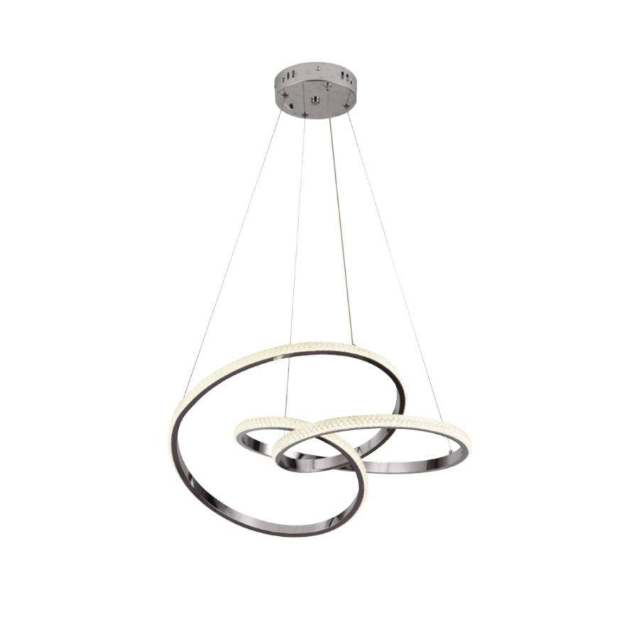 Κρεμαστό Φωτιστικό Χρώμιο D:45cm LED 40w 5800lm 3CCT by switch on base Inlight 6092-B-Chrome