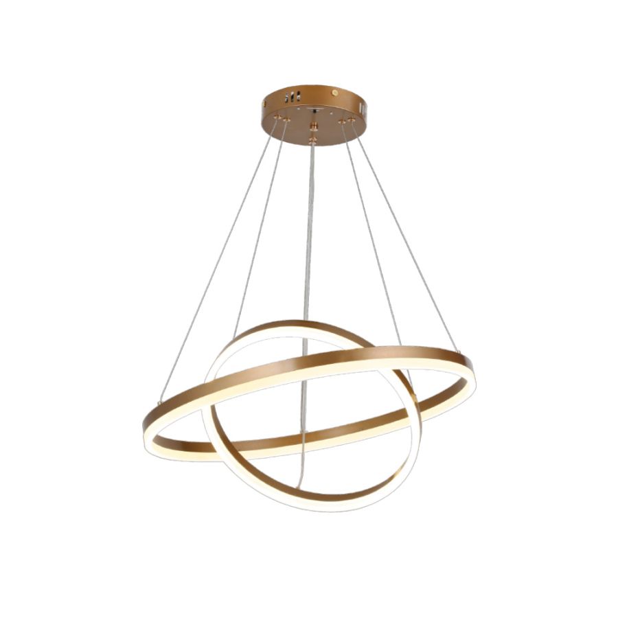 Κρεμαστό φωτιστικό LED 58W 3CCT by switch on base  D:60cm 6095-B-Golden