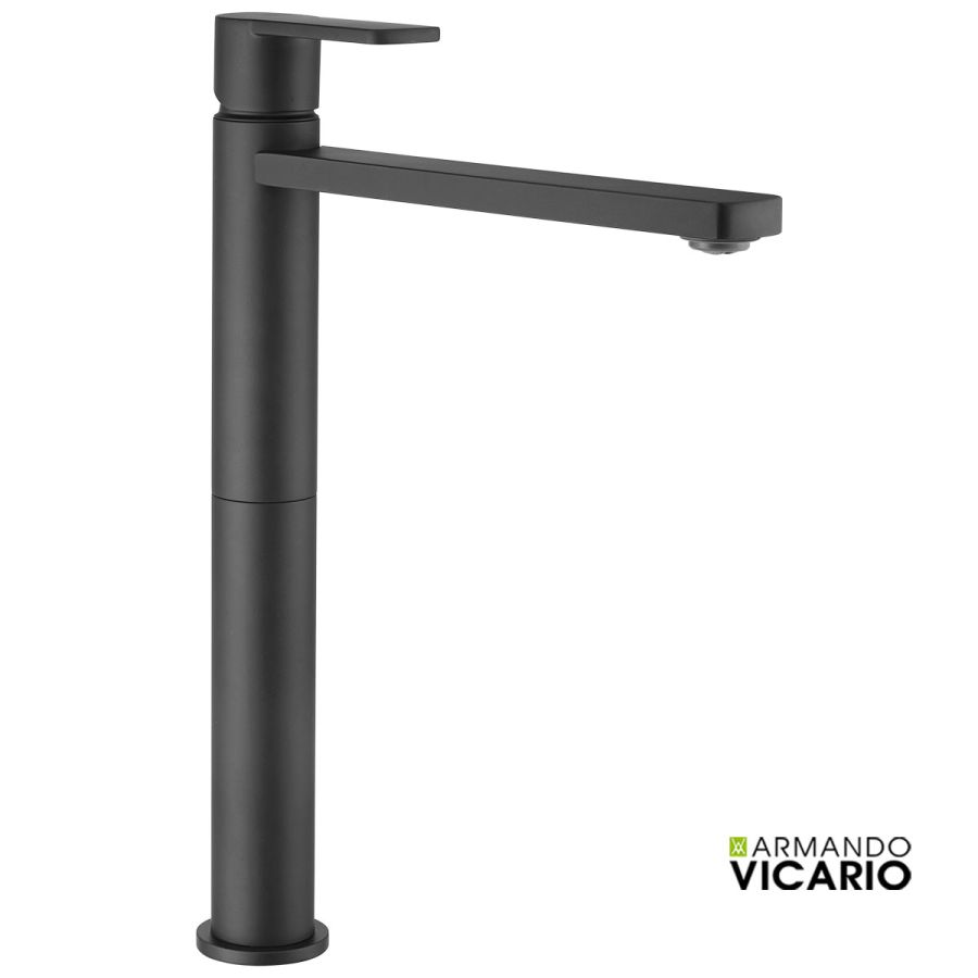 Μπαταρία Νιπτήρα Υψηλή με Βαλβίδα Clic-Clac Glam Vicario Black Matt 610041-400