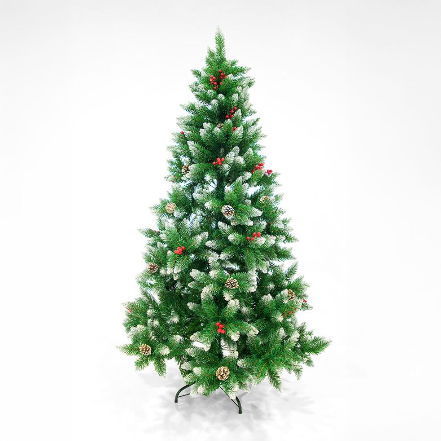 ΔΕΝΤΡΟ ΕΛΑΤΟ ΧΙΟΝΙΣΜΕΝΟ ΜΕ BERRY, 180cm Eurolamp 620-22171