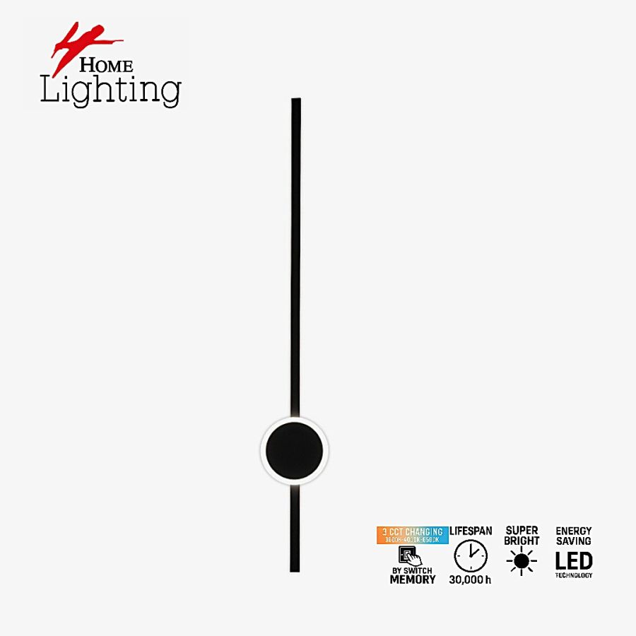 SE LED 60 ZENYA BLACK WALL LAMP 3CCT WITH MEMORY 60cm 2 YEARS WARRANTY HOMELIGHTING 77-51163