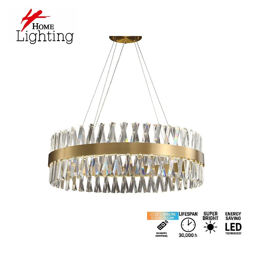 SE LED 80 TWILIGHT CYCLE Φ80cm GOLD 3CCT 3000K-6500Κ REMOTE CONTROL 2 YEARS WARRANTY HOMELIGHTING 77-51197