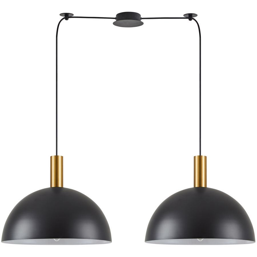 SE21-GM-4-BL2-MS40 ADEPT TUBE Gold Matt Pendant Black Metal Shade+ HOMELIGHTING 77-8591
