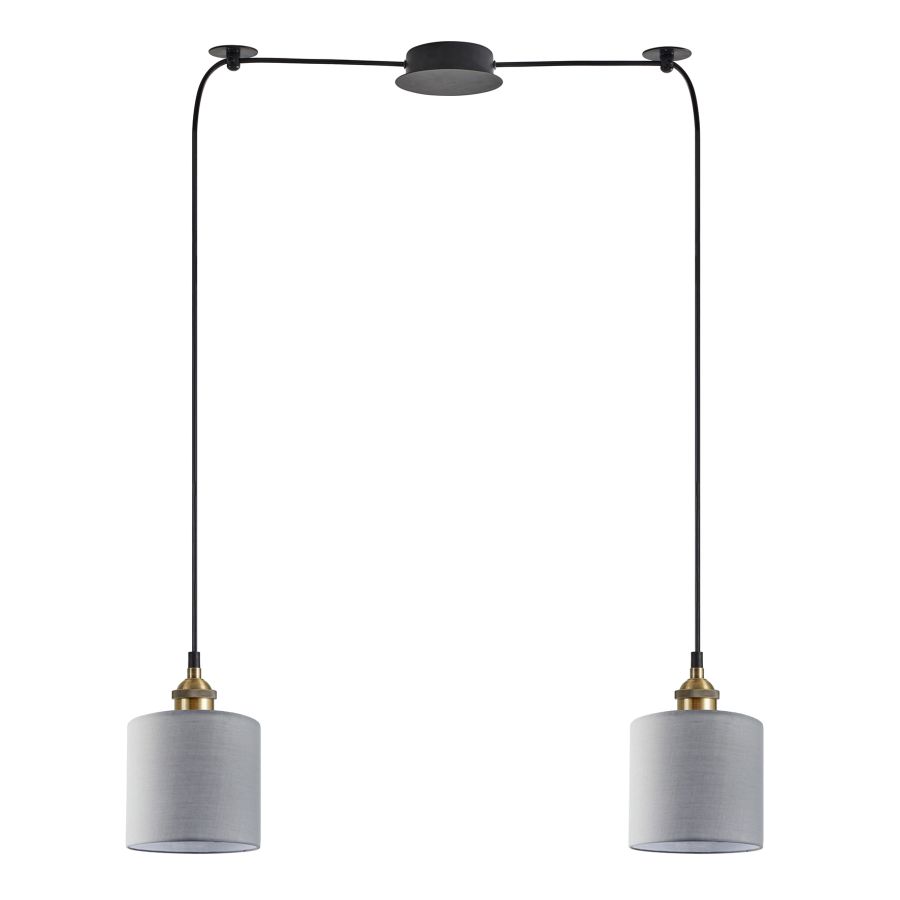 SE21-BR-10-BL2-SH2  MAGNUM BRONZE Grey Shade Pendant+ HOMELIGHTING 77-8735