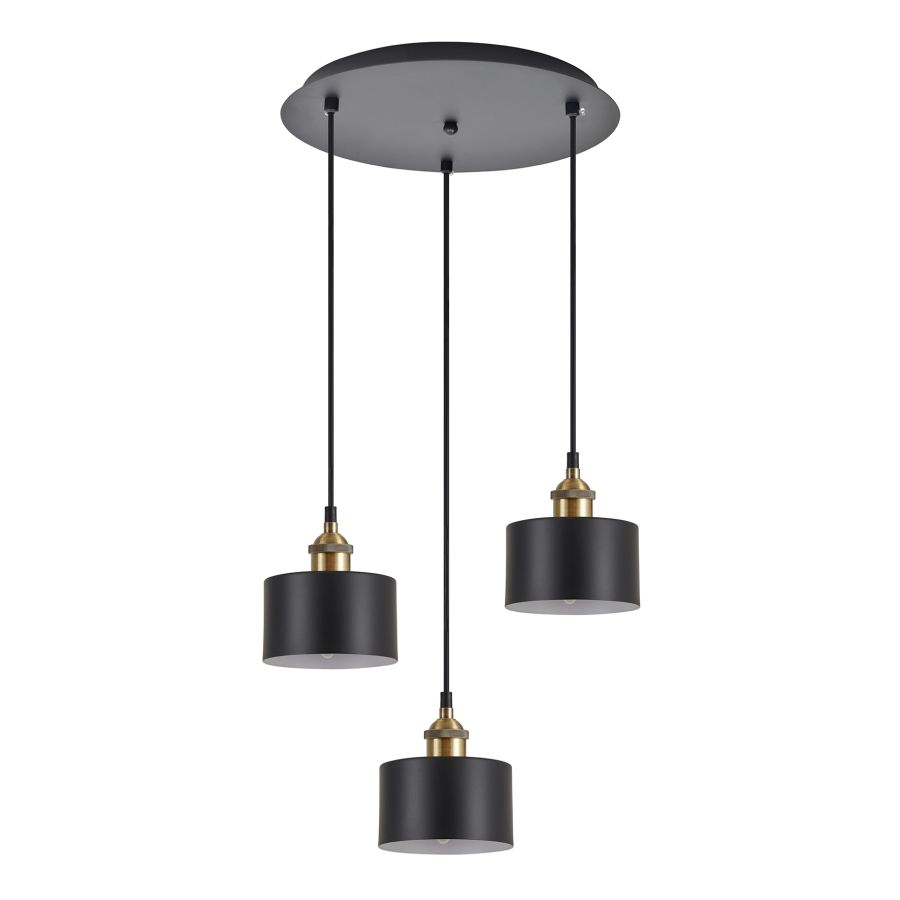 SE21-BR-10-3BL-MS1 MAGNUM BRONZE Black Metal Shade Pendant+ HOMELIGHTING 77-8764