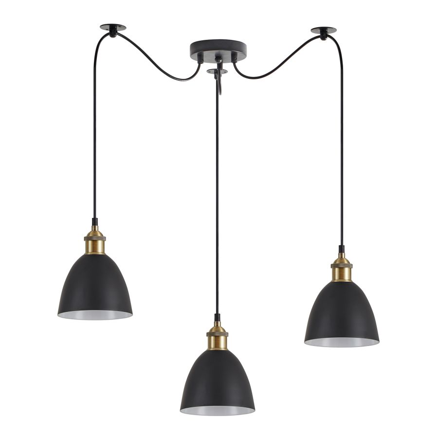 SE21-BR-10-BL3-MS2 MAGNUM BRONZE Black Metal Shade Pendant+ HOMELIGHTING 77-8769