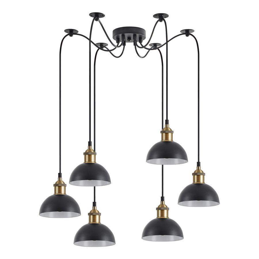 SE21-BR-10-BL6-MS3 MAGNUM BRONZE Black Metal Shade Pendant+ HOMELIGHTING 77-8775