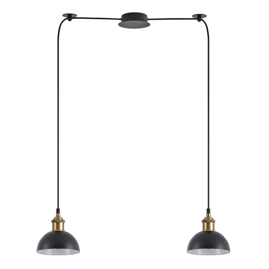 SE21-BR-10-BL2-MS3 MAGNUM BRONZE Black Metal Shade Pendant+ HOMELIGHTING 77-8777