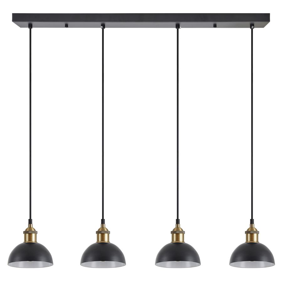 SE21-BR-10-4BL-MS3 MAGNUM BRONZE Black Metal Shade Pendant+ HOMELIGHTING 77-8780