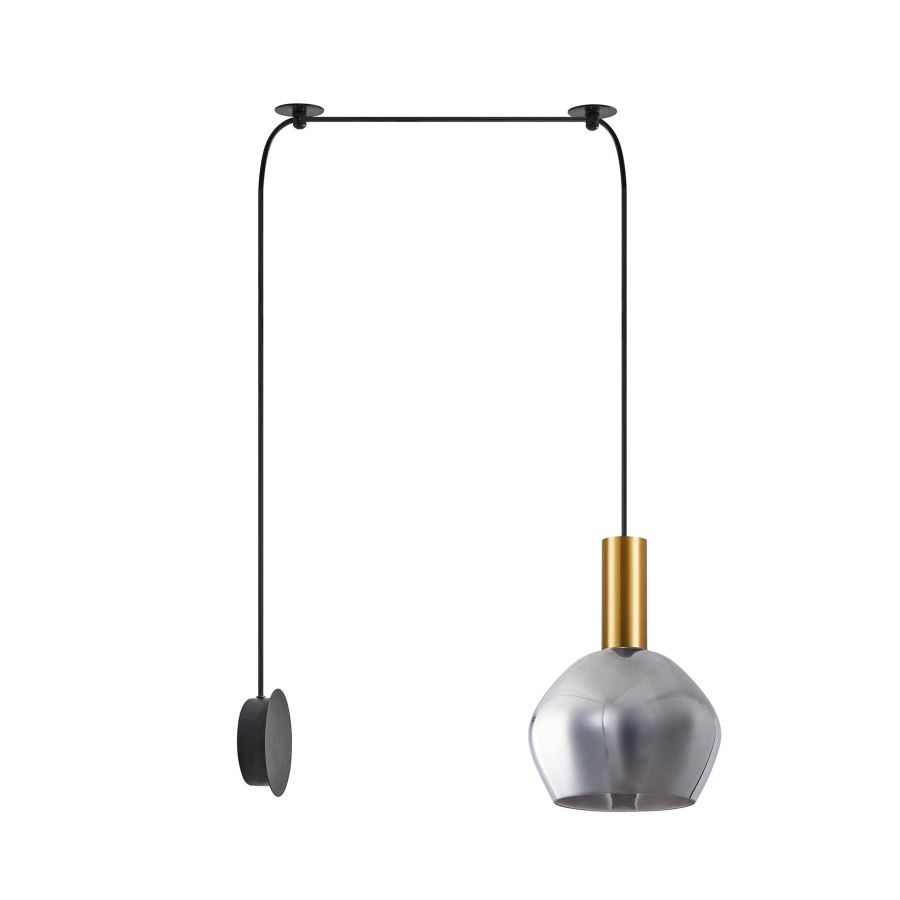 SE21-GM-4-NM1W-GL2 ADEPT TUBE Gold Matt Wall Lamp Smoked Glass+ HOMELIGHTING 77-8833