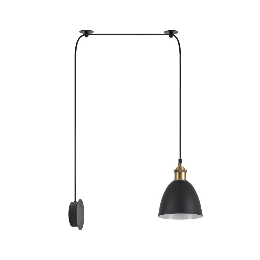 SE21-BR-10-BL1W-MS2 MAGNUM BRONZE  Black Metal Shade Wall Lamp+ HOMELIGHTING 77-8897