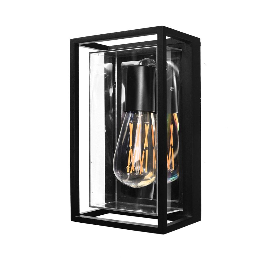 it-Lighting Zar Outdoor Wall Lamp Black 1xE27 D:100x145x245mm 80205614