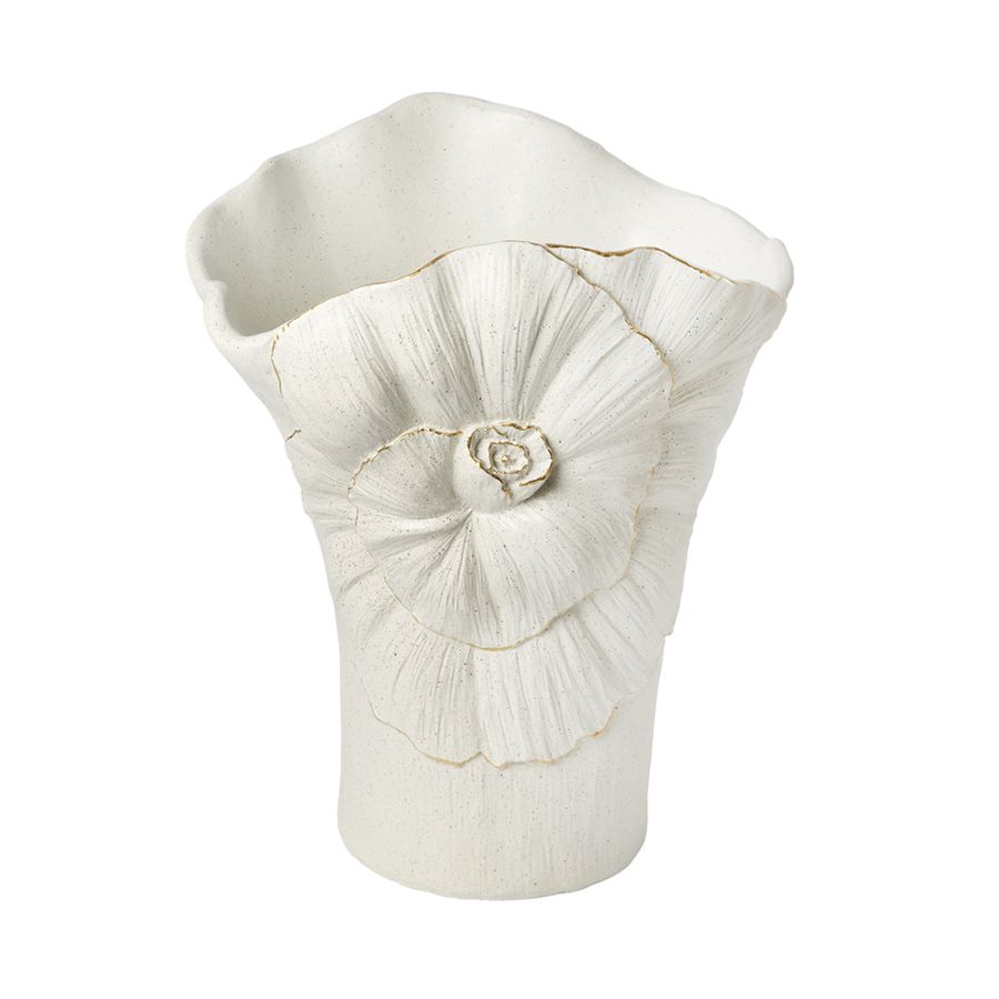 ΒΑΖΟ ΠΟΛΥΡΕΖΙΝ ΥΠΟΛΕΥΚΟ - ΧΡΥΣΟ 28.5x23.5x34.5cm Eurolamp 819-02609