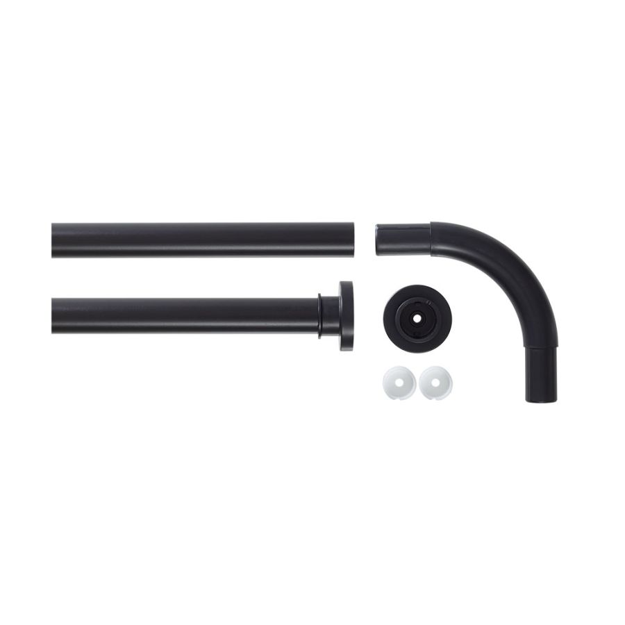 90x90 Ø 28 mm black βραχίονας μπάνιου γωνιακός Sealskin 800619