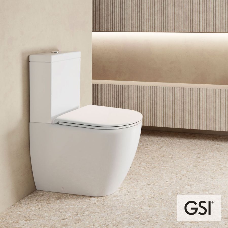 Λεκάνη Χαμηλής Πίεσης Πισωστόμια Pura με κάλυμμα Slim Soft Close MS99C, GSI White 880600C-300