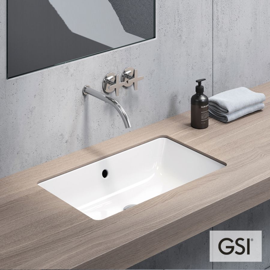 Νιπτήρας Πορσελάνης Kube 60x37 Υποκαθήμενος,  GSI White 89539-300