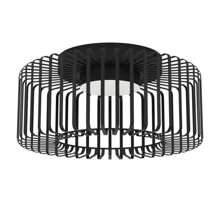 Πλαφονιέρα Οροφής Ø45cm Τηλεχειριστήριο-Εφαρμογή Led 2700-6500K 2450lm Μαύρο Eglo Ginestrone Z 900722