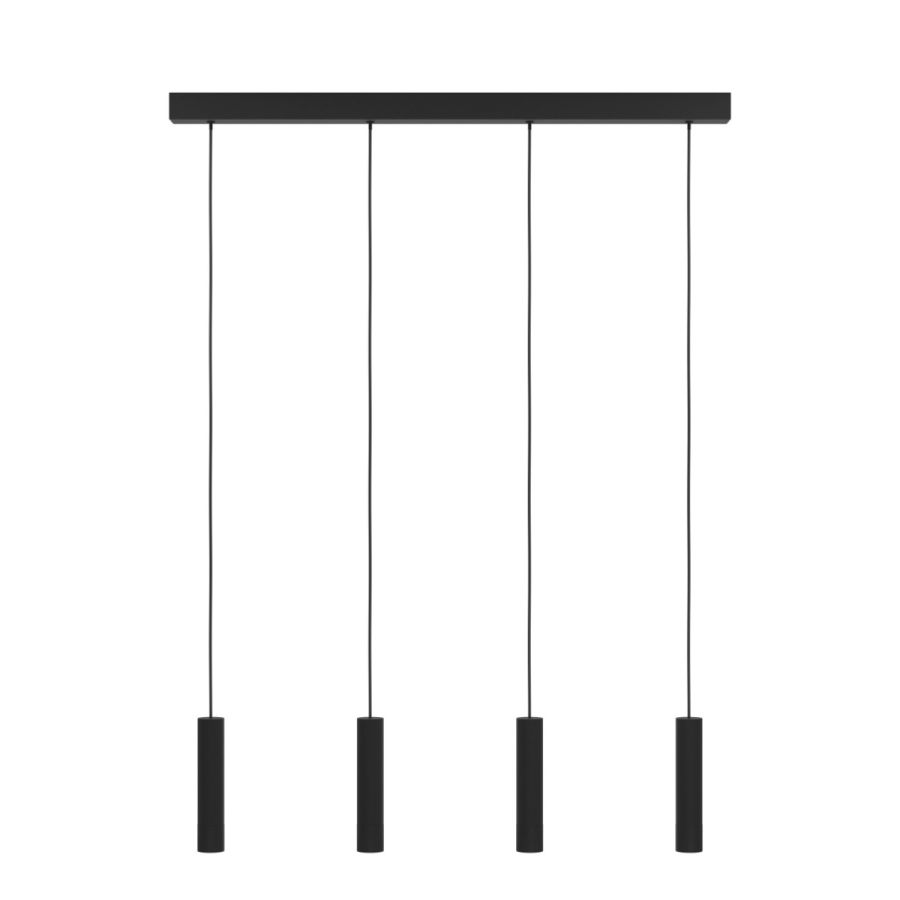 Κρεμαστό Φωτιστικό Ράγα L84xH110cm LED 3000K 480lm Μαύρο Eglo Almudaina 900906