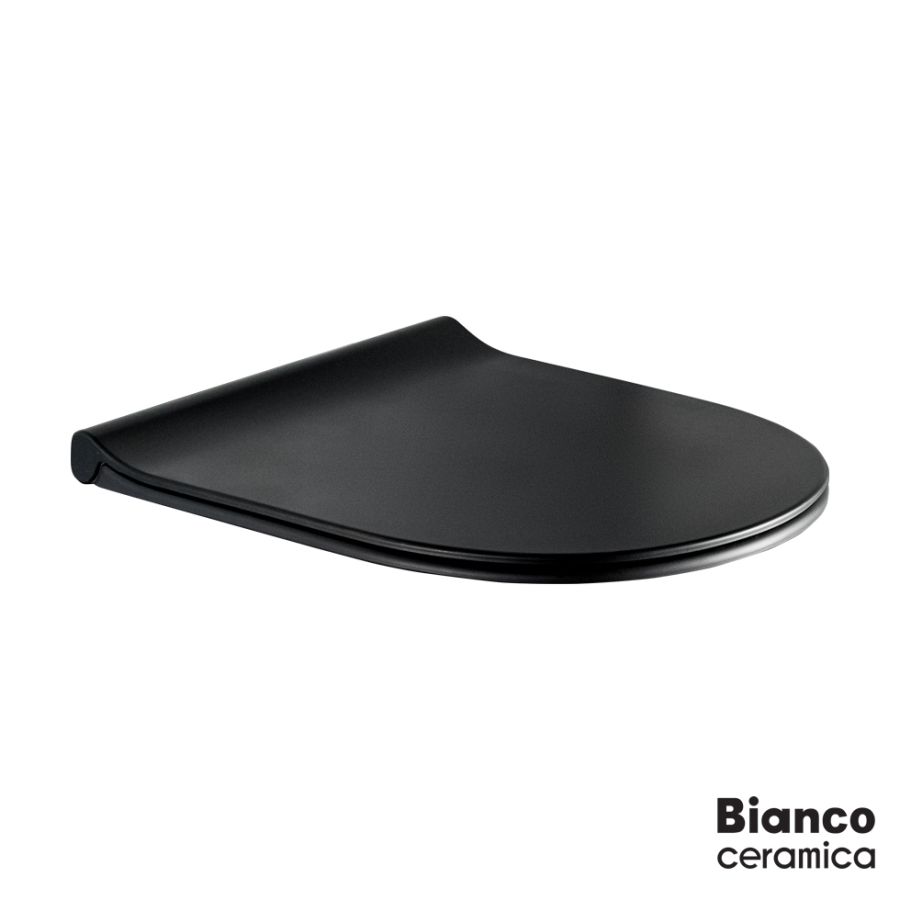 Κάλυμμα Λεκάνης REMO Slim Soft Close Bianco Ceramica Black Matt 9200SC-401