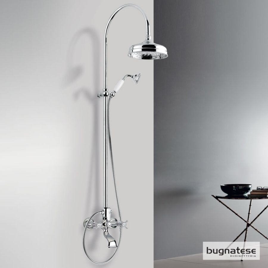 Μπαταρία Ντουζιέρας με Κεφαλή και Κολώνα ρυθμιζόμενου ύψους Princeton Bugnatese Chrome CD801-100