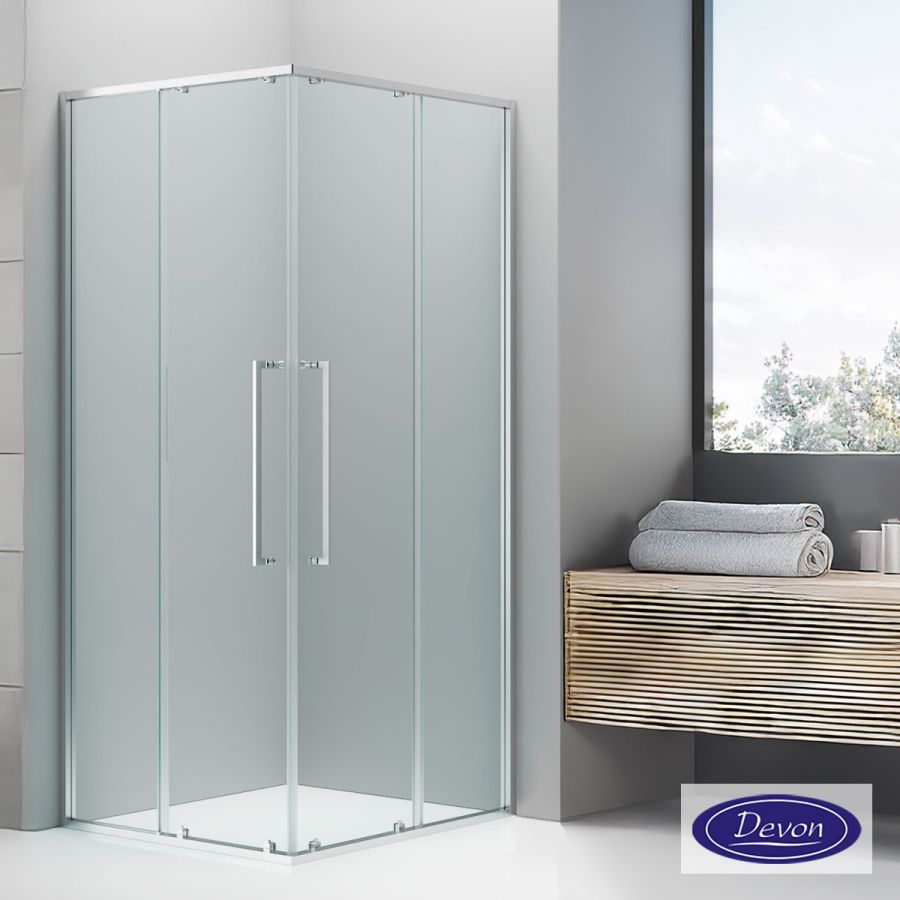 C.ENTRY DEVON ELLI 100x90 (97,5-99 x 87,5-89 εκ.) CLEAN-GLASS CHROME CL10090C-100