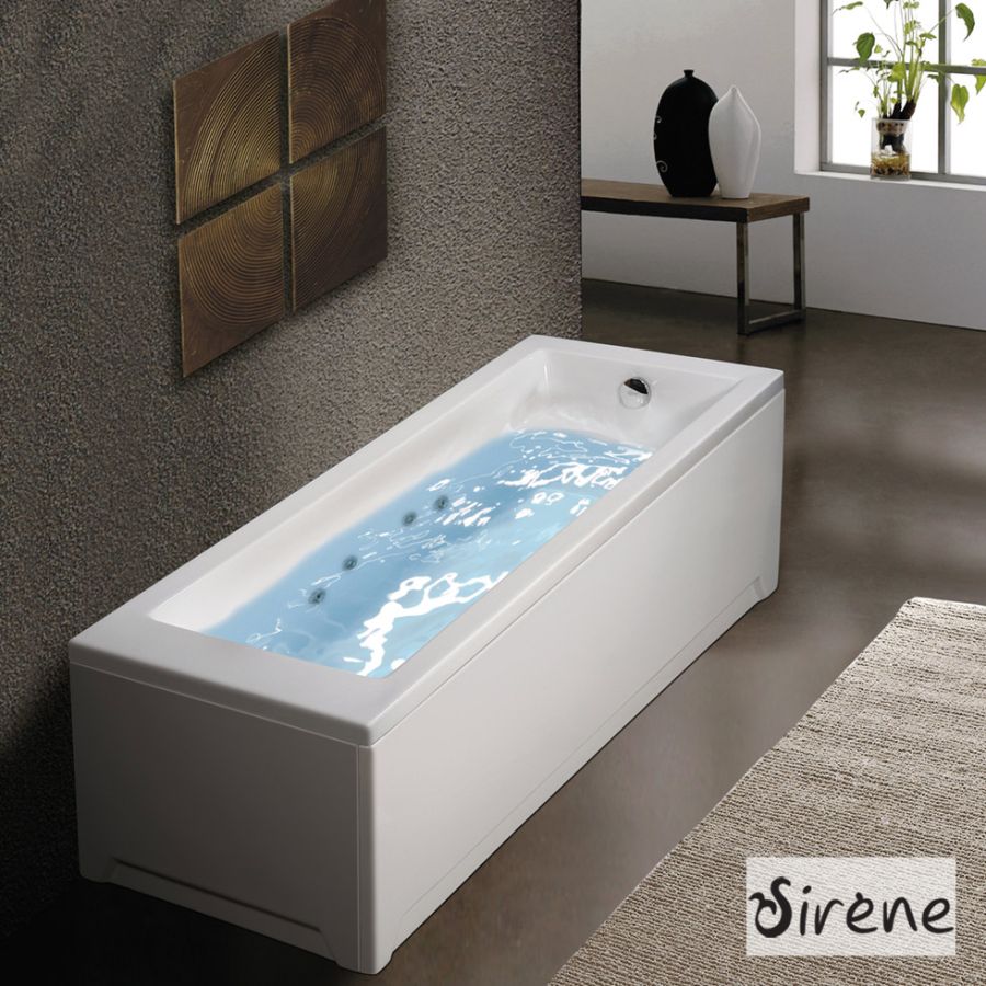 Μπανιέρα Υδρομασάζ Ακρυλική 170*75 εκ. Sirene Cubic CUB17075W 