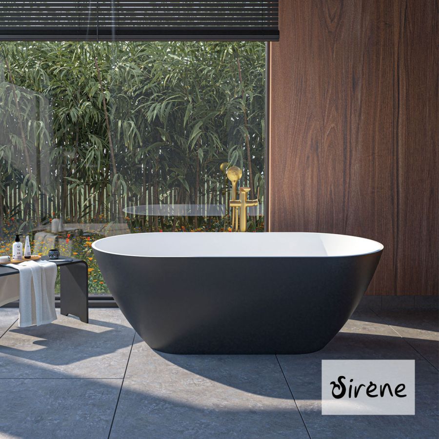 CUSCO ΜΠΑΝΙΕΡΑ FREESTD 165x85 SIRENE BLACK MATT ΕΞΩ/WHITE MATT ΜΕΣΑ CUS16585-401301