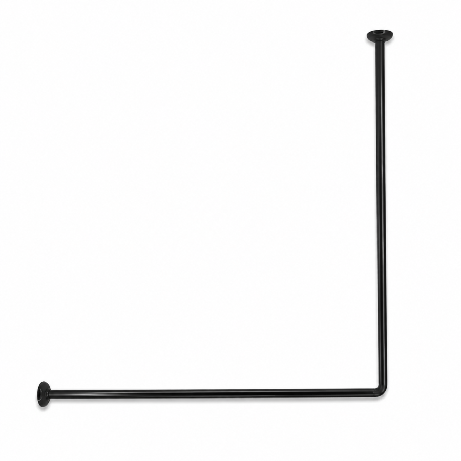 80x80cm Ø22mm black βραχίονας μπάνιου γωνιακός MRShome DC-022080B