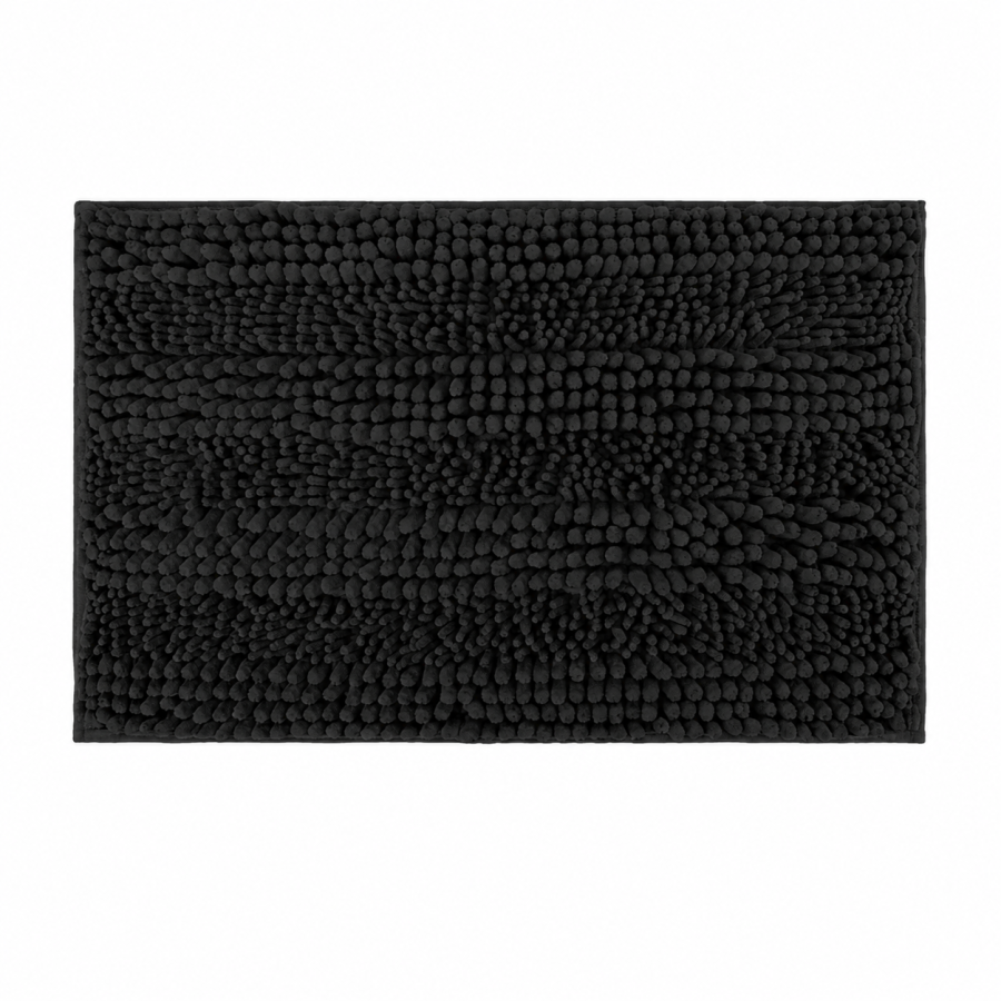 Πατάκι Μπάνιου Chenille 45x70cm Μαύρο MRShome DC-023001