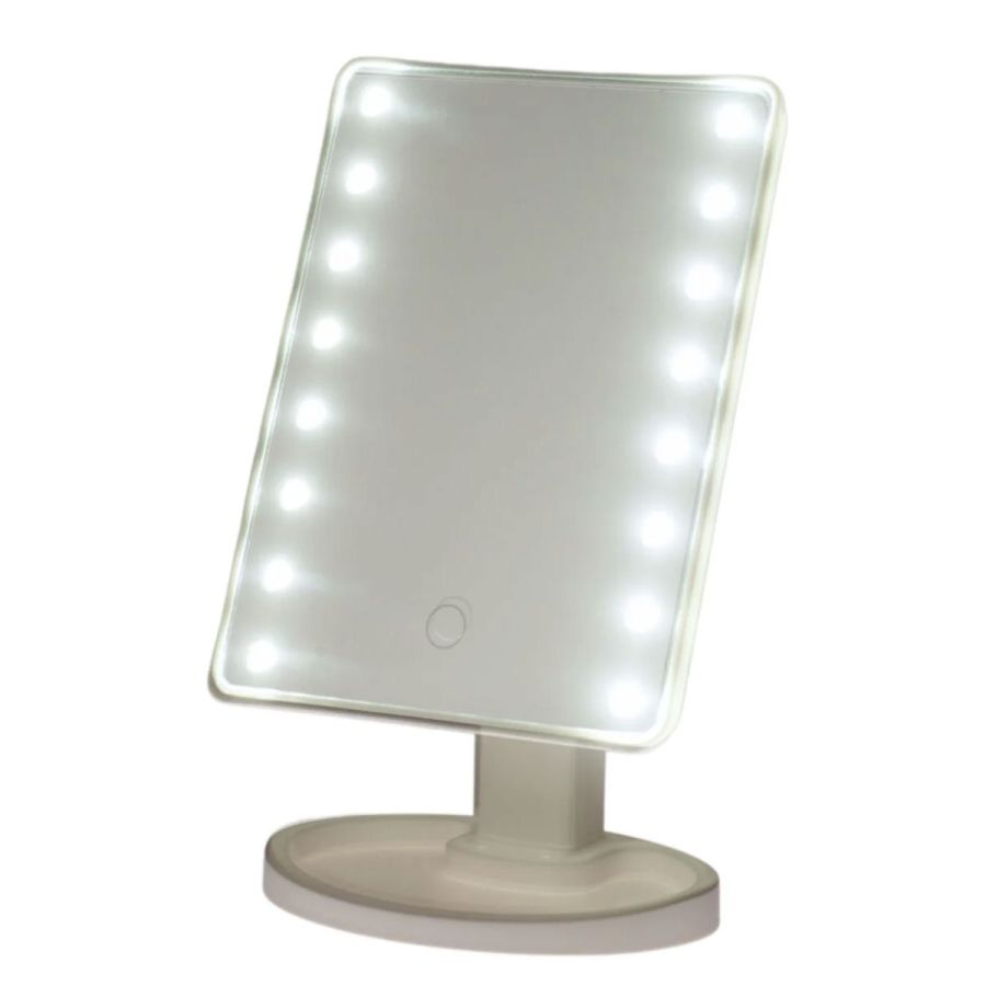 Καθρέπτης Μακιγιάζ PP με LED Φωτισμό 16.3x11.5x26.5cm White MRShome DF-0031000