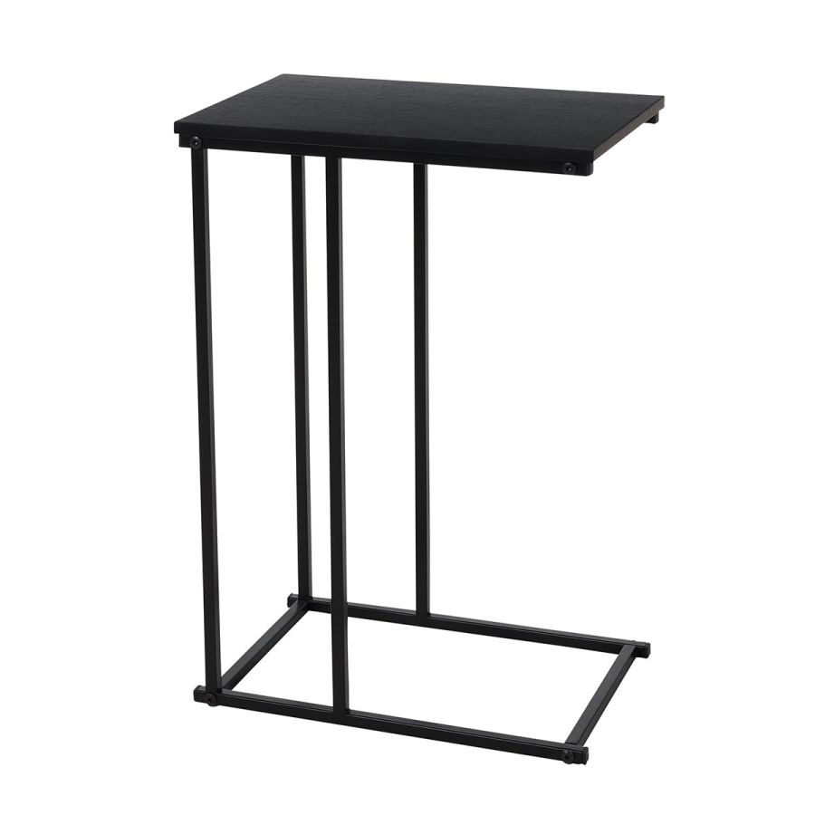 Side Table Μεταλλικό με Επιφάνεια MDF/Μελαμίνη 40x26x58cm Black MRShome DF-0049000