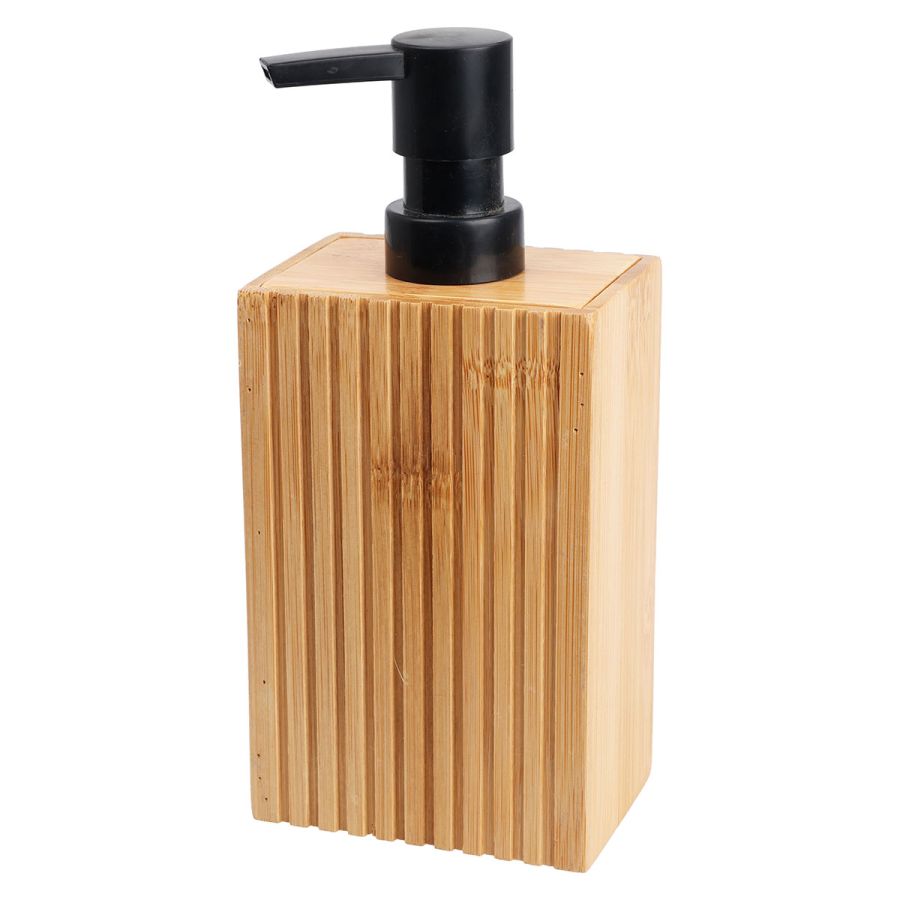 Δοχείο Κρεμοσάπουνου από Bamboo με Αντλία από ABS 8.5x6.6x17.5cm MRShome DF-0085000