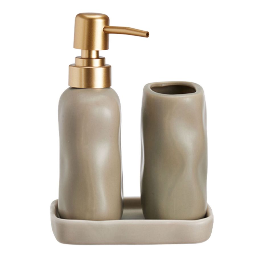 Σετ Μπάνιου Stoneware 3 Τεμαχίων Sand 7530U MRShome  DF-0093004