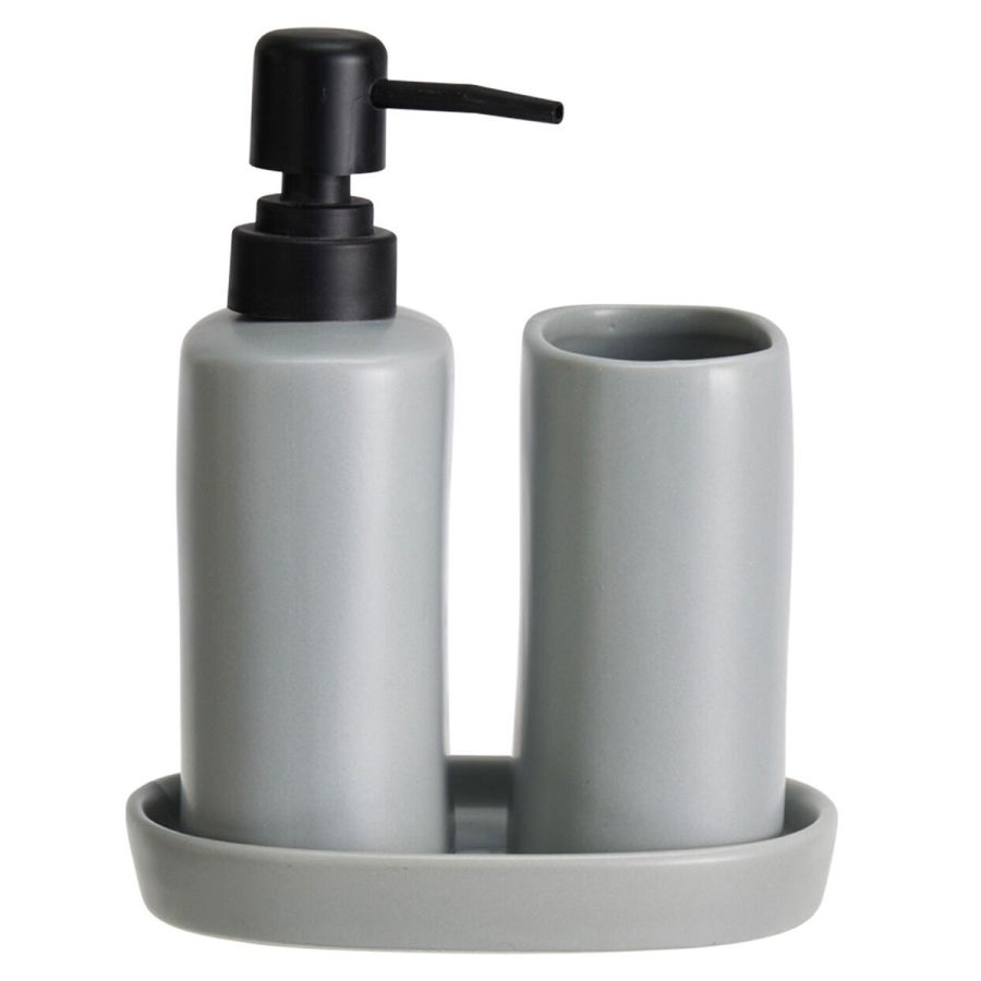 Σετ Μπάνιου Stoneware 3 Τεμαχίων Cool Grey 5U MRShome DF-0094002