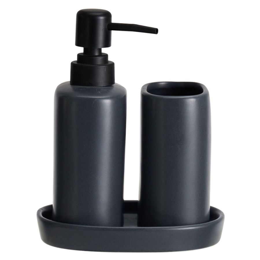 Σετ Μπάνιου Stoneware 3 Τεμαχίων Black 6U MRShome DF-0094004