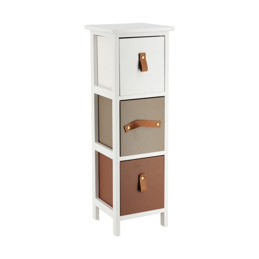Συρταριέρα MDF με 3 Συρτάρια με Λαβή Multi 25x25x77cm MRShome DS-1131000
