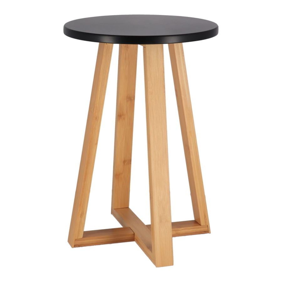 Σκαμπώ Bamboo Μαύρο/Μπεζ 30x30x43cm MRShome  DS-2673000