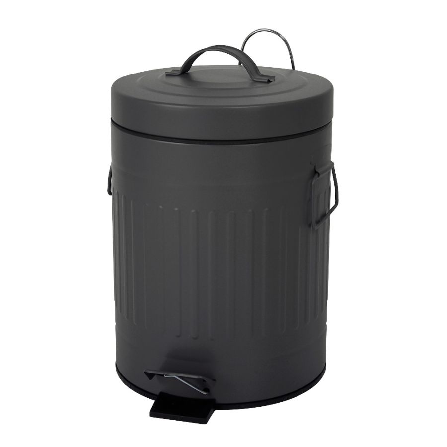 Κάδος Απορριμμάτων 5L Μεταλλικός Soft Close Σκούρο Γκρι MRShome  DS-8999S10