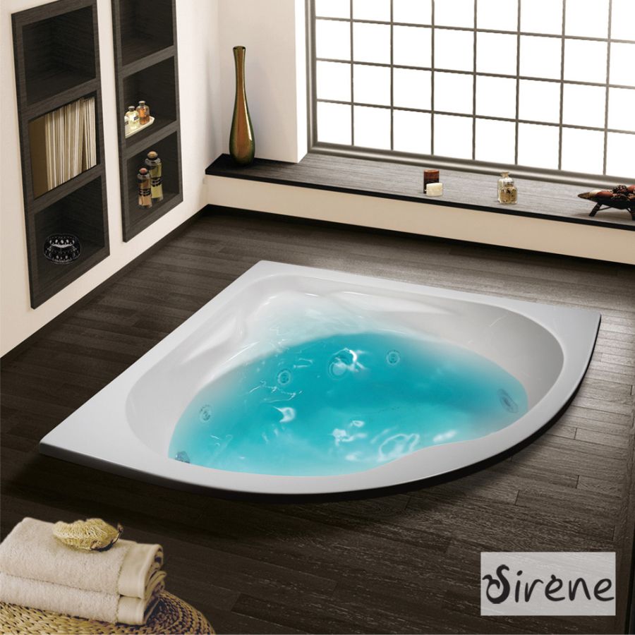 Μπανιέρα Υδρομασάζ Γωνιακή Ακρυλική 120*120 εκ. Sirene Modena MOD120W