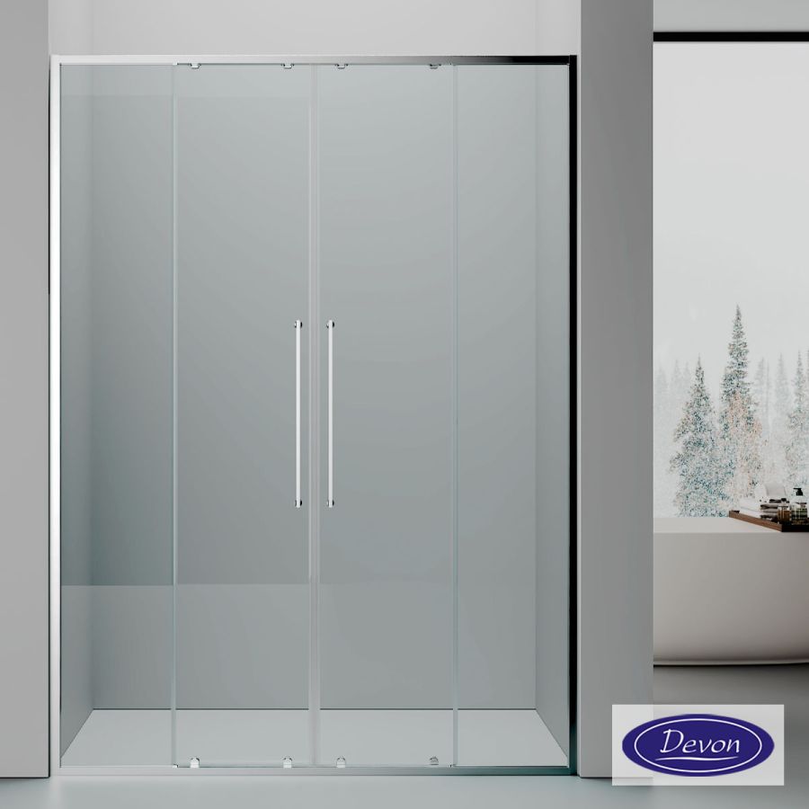 SLIDER 180 (177-180εκ) DEVON ELLI CLEAN-GLASS CHROME SL2L180C-100