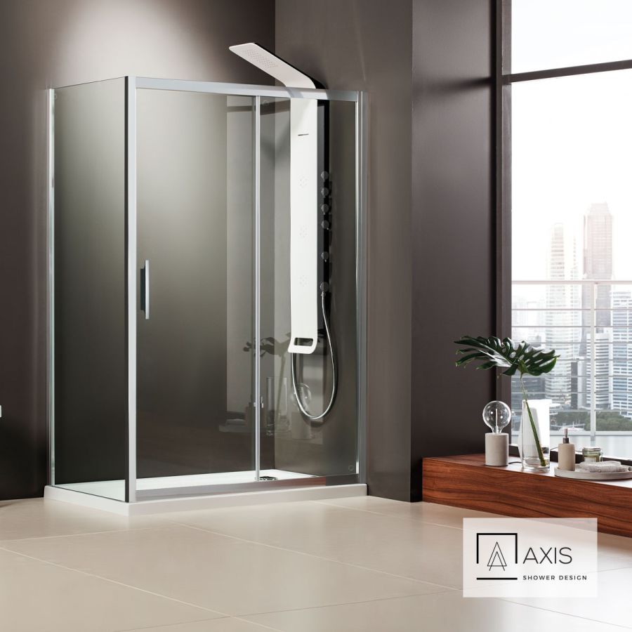 Συρόμενη πόρτα καμπίνας ντουζιέρας AXIS 160 ύψους 185εκ. ρυθμιζόμενη από 157 έως 161εκ. Clean Glass Chrome SLX160C-100