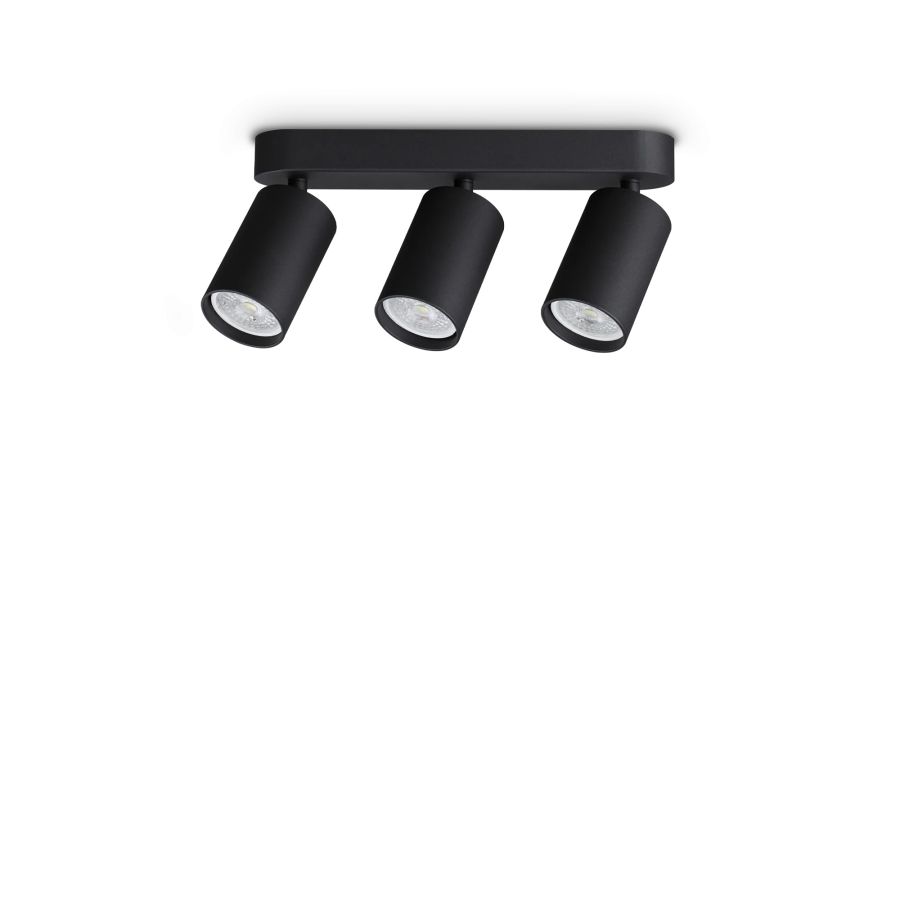 Φωτιστικό Οροφής DYNAMITE PL3 LINEAR ROUND Μαύρο Ideal Lux 371252