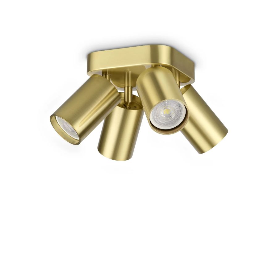 Φωτιστικό Οροφής DYNAMITE PL4 ROUND Ορείχαλκος Ideal Lux 371306