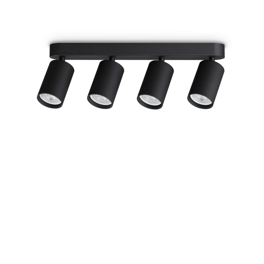 Φωτιστικό Οροφής DYNAMITE PL4 LINEAR ROUND Μαύρο Ideal Lux 371344