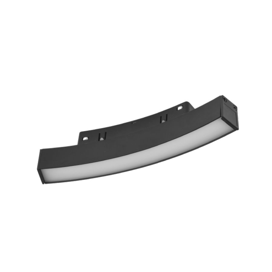Γραμμικό φωτιστικό LED 6W 3CCT για Curved μαγνητική ράγα σε μαύρη απόχρωση D:19x2,2x2,5cm TMC0011-Black