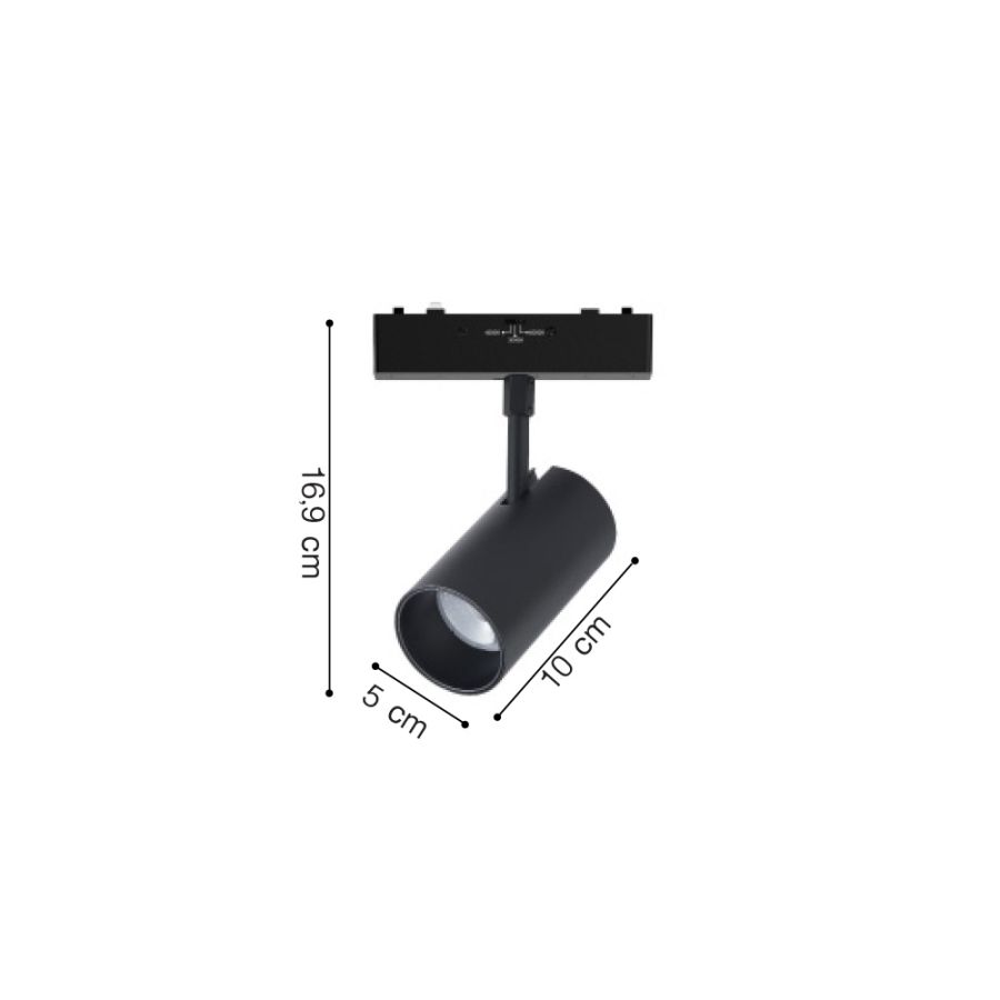 Φωτιστικό LED 9W 3CCT για Ultra-Thin μαγνητική ράγα σε μαύρη απόχρωση D:5X10X16,9cm TMU0110-Black