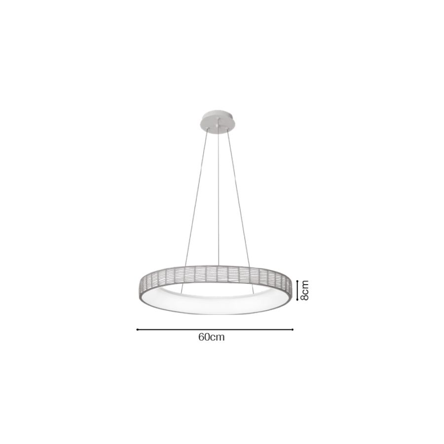 Κρεμαστό Φωτιστικό Σχοινί D60x8cm LED 32w 3CCT 3200lm Inlight 42041